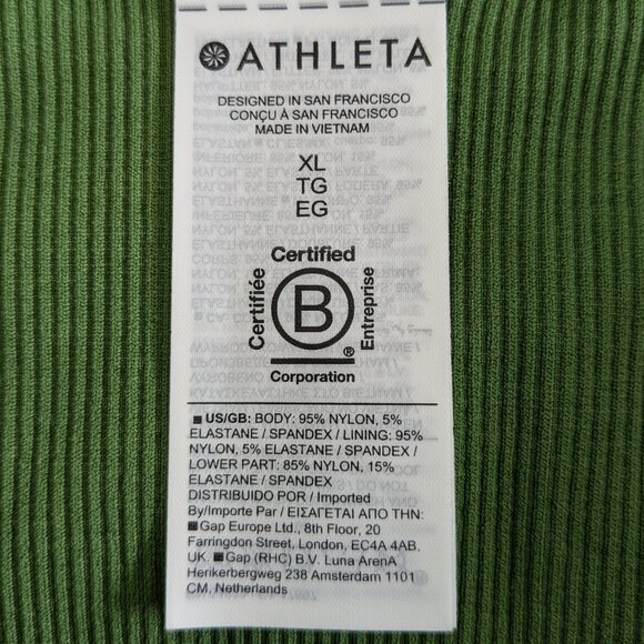 Athleta Tank Top Size XL Green Aurora High-Neck Cropped V-Back Seamless NWT Yoga - Picture 4 of 16